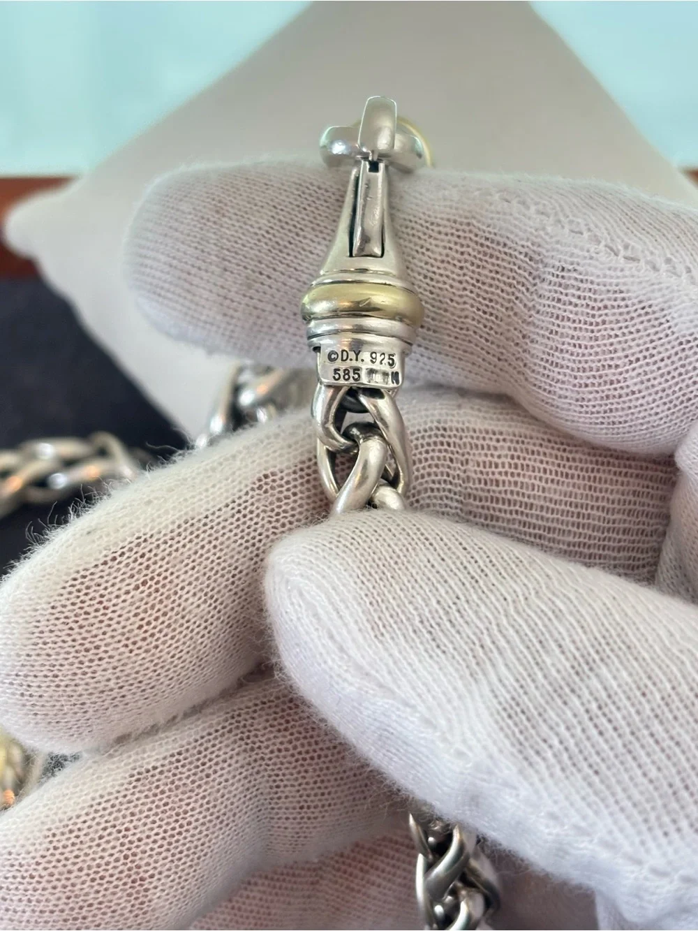 David Yurman 925 & 14k Gold XXL Albion Pendant Necklace with Amethyst 16